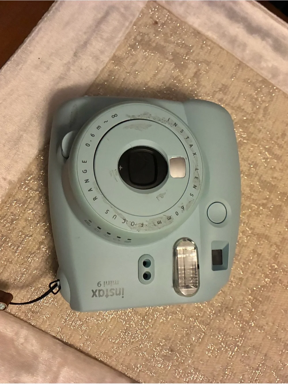 Instax mini 9 camera in light blue